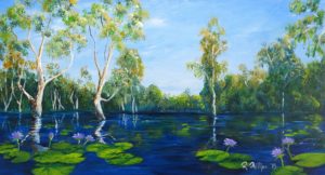 Miniature Landscape painting of the Yellow Water Billabong